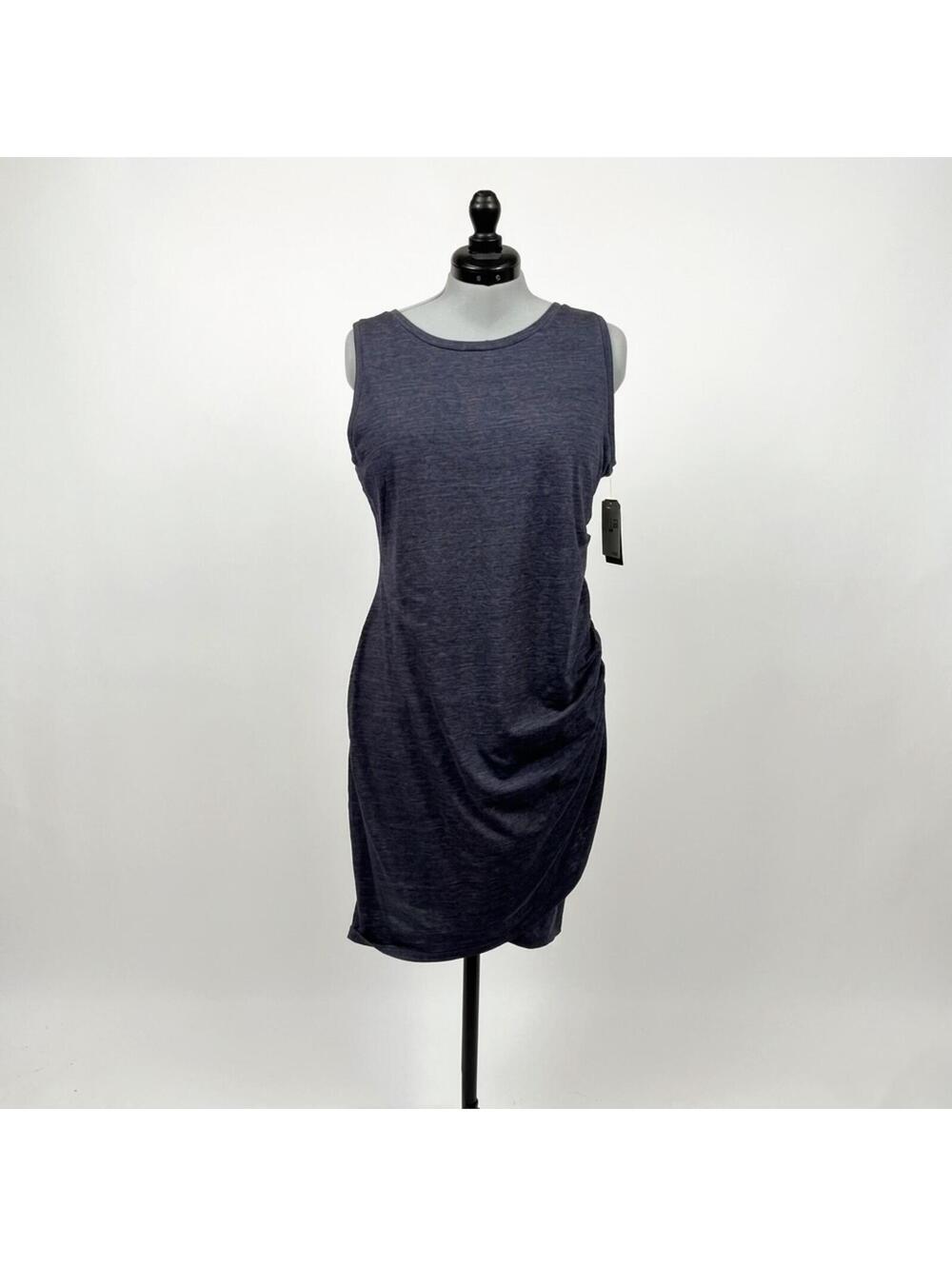 Melrose and Market Navy Night Heather Ruched Sleeveless Dress (XXL)